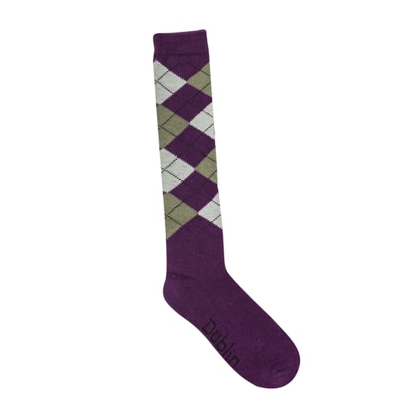 Dublin Unisex Argyle Strumpor En Storlek Lila/Ask Purple/Ash One Size