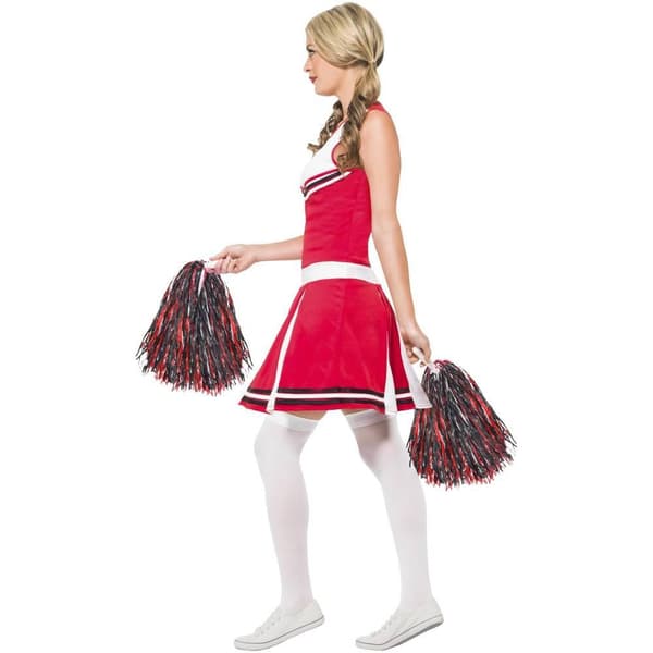 Smiffys Dam/Dam Cheerleader Kostym S Röd/Vit Red/White S