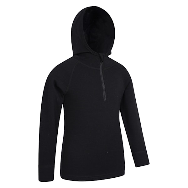 Mountain Warehouse Barn Hoodie i Merinoull för Barn 2-3 år Black 2-3 Years