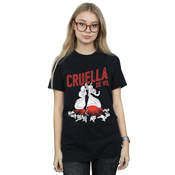 Disney Dam/Damer Cruella De Vil Dalmatiner Bomull Pojkvän Black 4XL