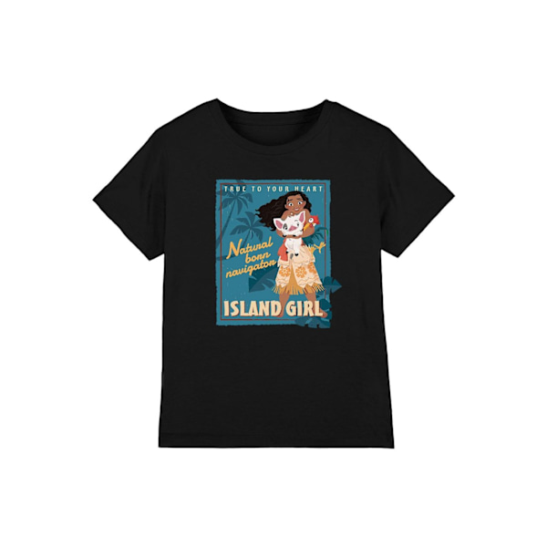 Moana Barn/Flickor Ö-Flicka T-Shirt 7-8 År Svart Black 7-8 Years