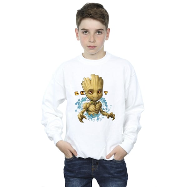 Guardians Of The Galaxy Boys Groot Flowers Sweatshirt 9-11 År White 9-11 Years