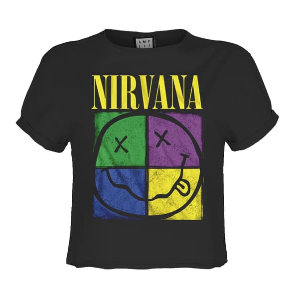 Amplified Dam/Flickor Four Square Nirvana Crop Top S Kolgrå Charcoal S