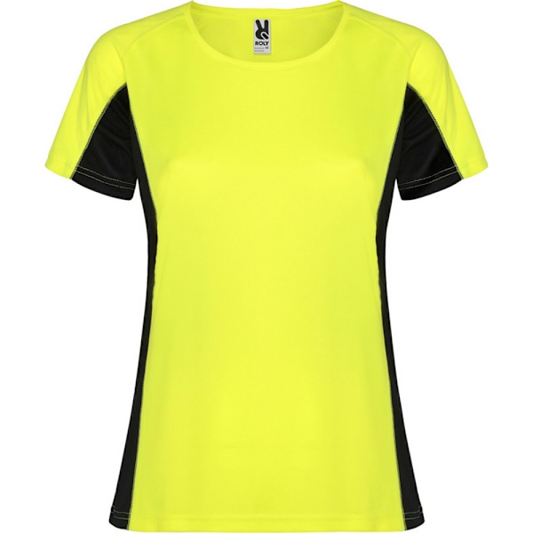 Roly Dam Shanghai Kortärmad Sport T-shirt L Fluo Fluro Yellow/Solid Black L