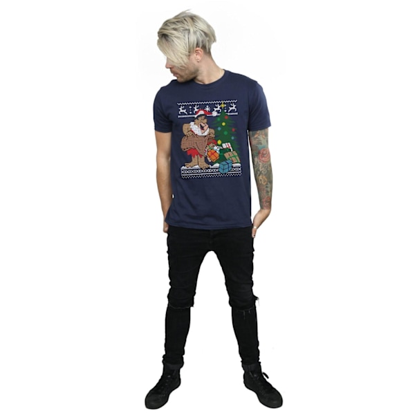 The Flintstones Herr Jul Fair Isle T-shirt XXL Marinblå Navy Blue XXL