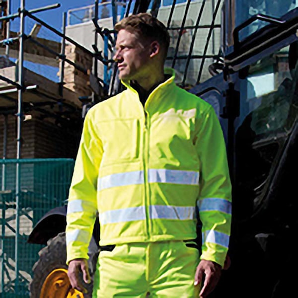 Result Core Herr Hög Synlighet Vinter Blouson Softshell Jacka Flourescent Yellow 2XL