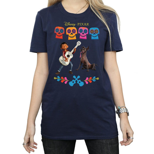 Disney Dam/Kvinnor Coco Miguel Logo Bomull Boyfriend T-shirt Navy Blue XXL
