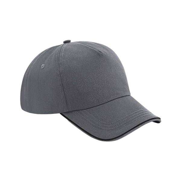 Beechfield Authentic Piped 5 Panel Cap One Size Graphite Grey/B Graphite Grey/Black One Size