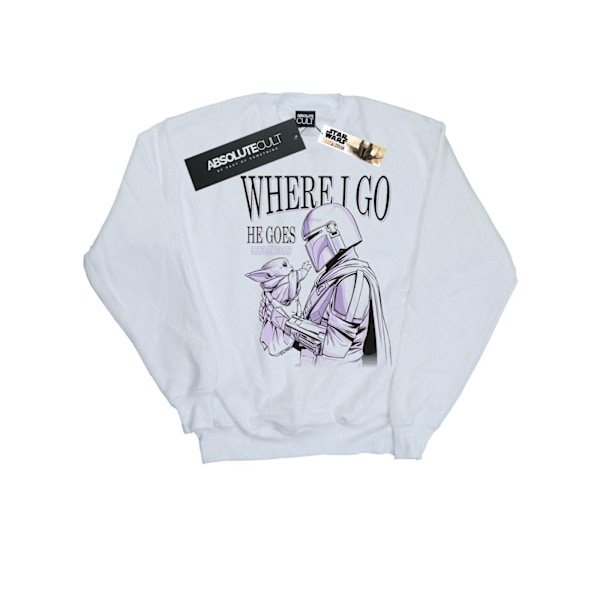 Star Wars The Mandalorian Where I Go Sweatshirt M Vit White M