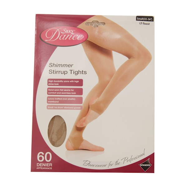 Silky Womens/Ladies Dance Shimmer Stirrup Tights (1 par) Small Toast Small (4ft11”-5ft4”)