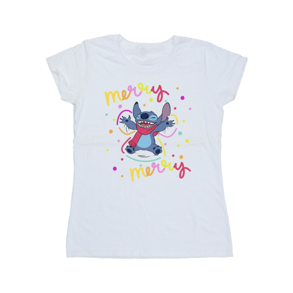 Disney Dam/Dam Lilo & Stitch Merry Rainbow bomull T-shirt White L