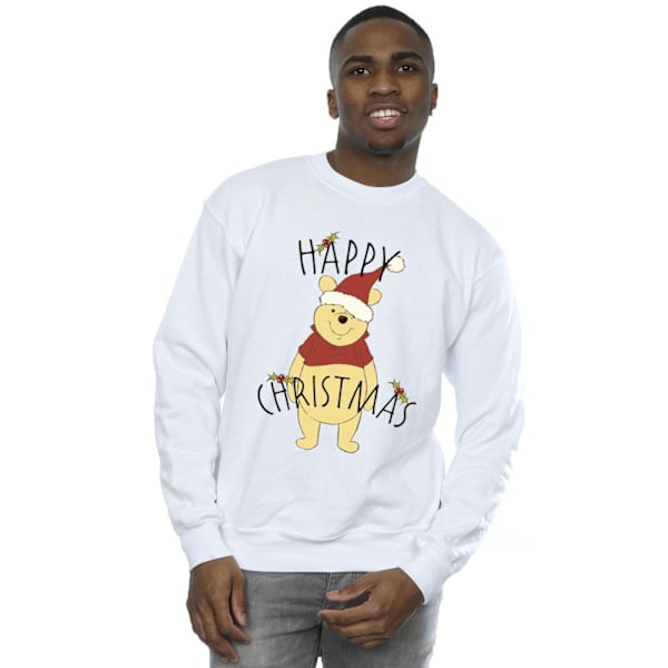 Disney Herr Winnie The Pooh Happy Christmas Holly Sweatshirt S White S