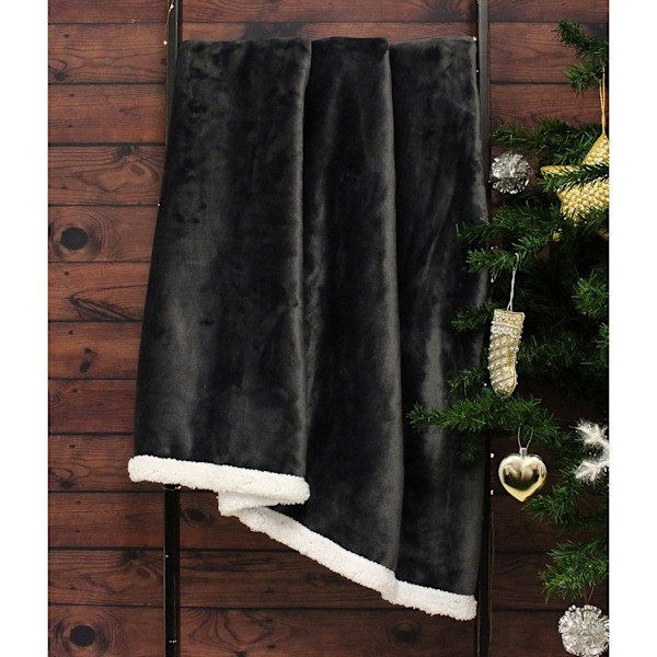 Riva Paoletti Luxe Sherpa Fleecefilt 127 x 152cm Kol Charcoal 127 x 152cm