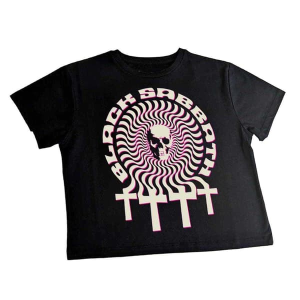Black Sabbath Dam/Kvinnor Hypnotic Skull Crop Top M Svart Black M