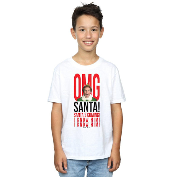 Elf Boys OMG Santa I Know Him T-Shirt 5-6 år Vit White 5-6 Years