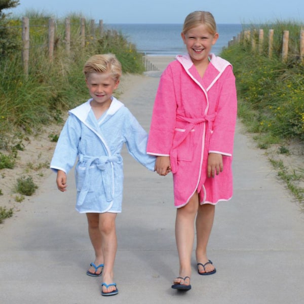 A&R Towels Barn/Barn Pojkar & Flickor Badrock med Huva 7/8 År Rosa Pink 7/8 Years