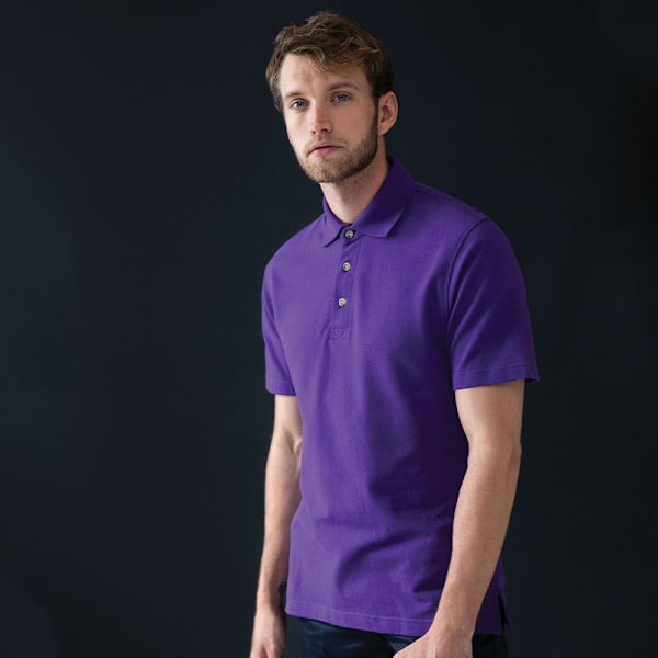 Henbury Herr Classic Plain Polotröja Med Ståkrage L Pu Purple L