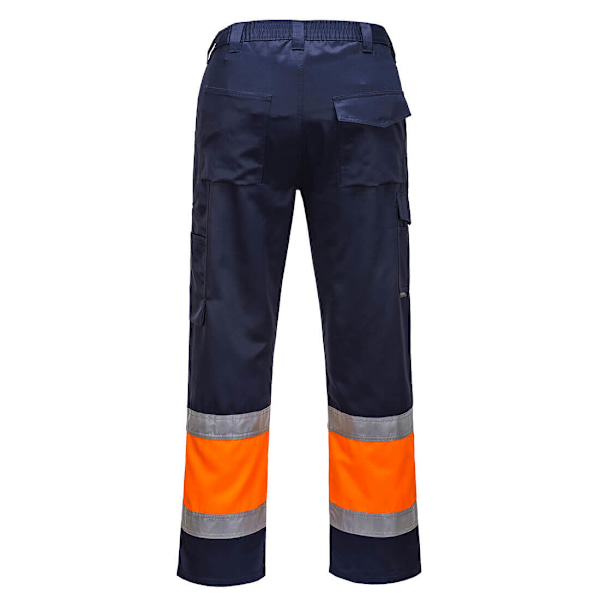 Portwest Herr Kontrast Hi-Vis Arbetsbyxor L R Orange/Marinblå Orange/Navy L R