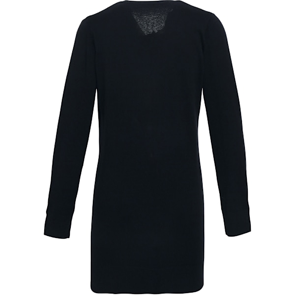 Premier Dam/Dam Lång V-ringad Stickad Cardigan 12 Svart Black 12