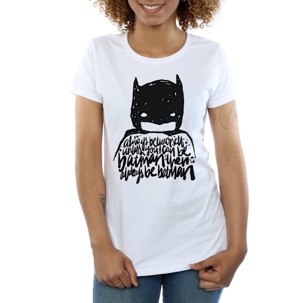 DC Comics Dam/Kvinnor Batman Var Alltid Dig Själv Bomull T-Shir White XL
