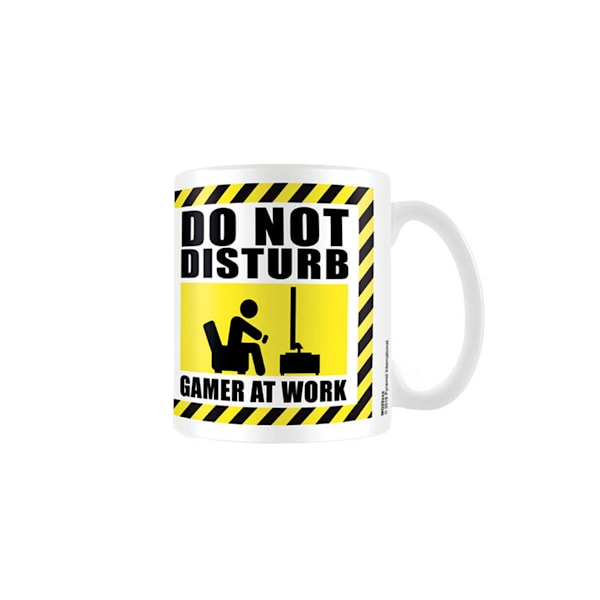 Gamer At Work Stör Ej Mugg En Storlek Vit/Gul/Svart White/Yellow/Black One Size