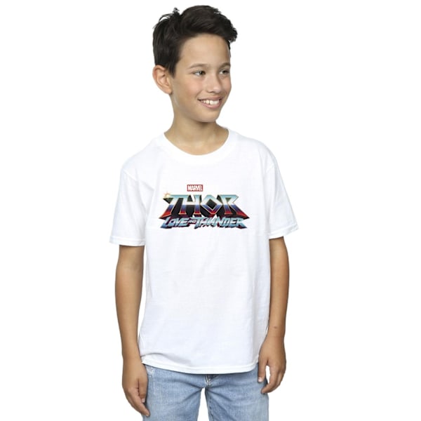 Marvel Boys Thor Love And Thunder Logo T-Shirt 12-13 År Vit White 12-13 Years