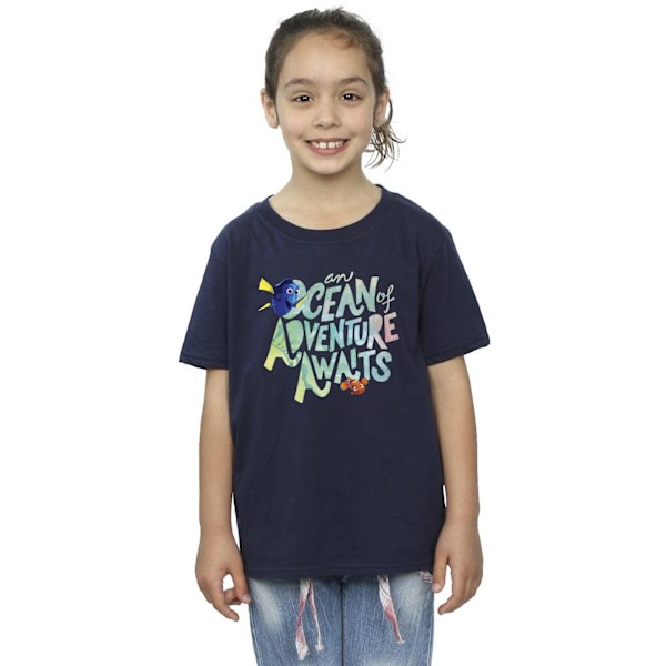 Finding Dory Girls Ocean Adventure Bomull T-shirt 12-13 År Marinblå Navy Blue 12-13 Years