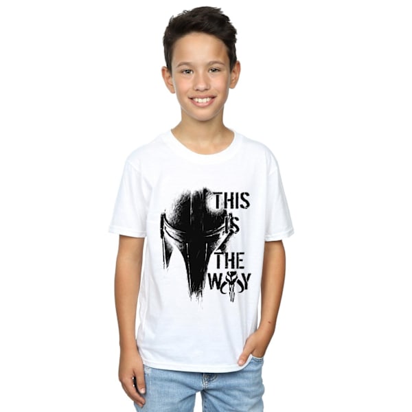 Star Wars The Mandalorian The Way T-shirt för pojkar, 3-4 år, vit White 3-4 Years