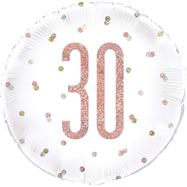 Unique Party Rund 30-årsdag Folieballong One Size Roséguld Rose Gold One Size