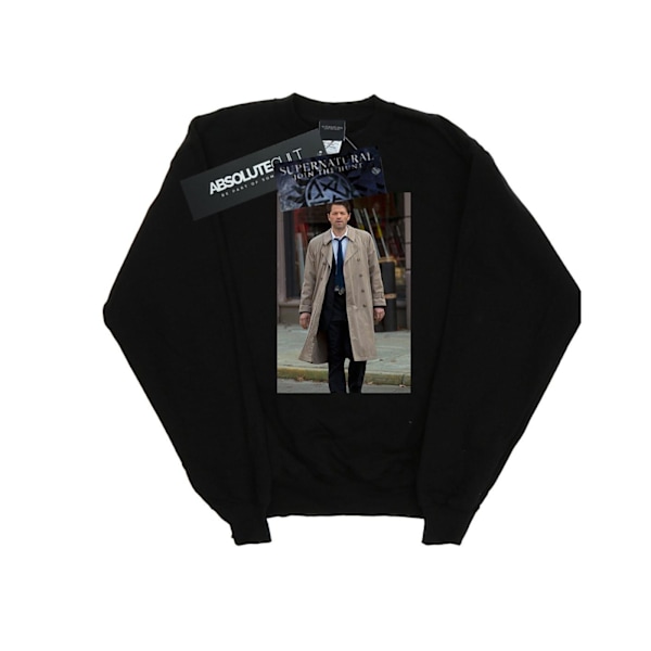 Supernatural Dam/Kvinnor Castiel Foto Sweatshirt XXL Svart Black XXL