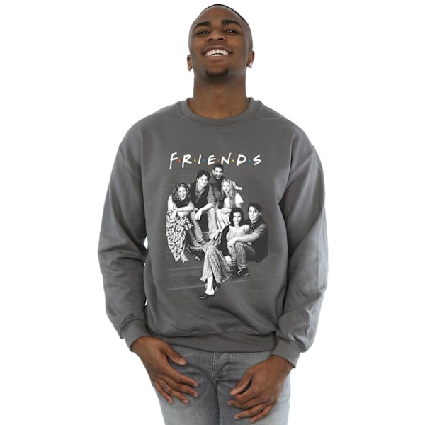 Friends Mens Group Stairs Sweatshirt S Charcoal Charcoal S