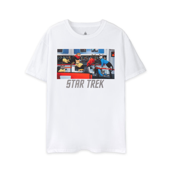 Star Trek Cats T-shirt för män XXL Vit White XXL