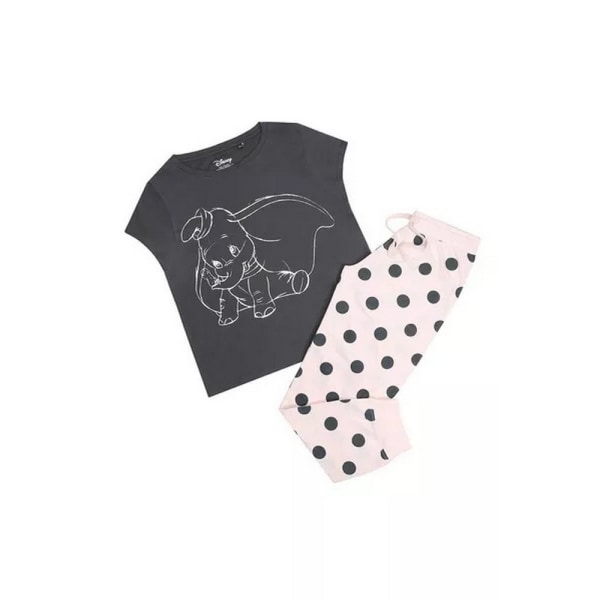 Dumbo Dam/Dam Sketch Lång Pyjamas Set S Grå/Ljusrosa Grey/Light Pink S