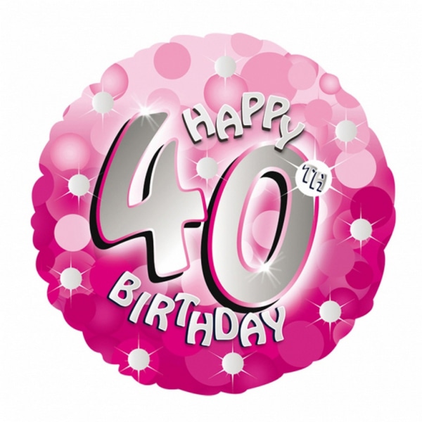 Amscan 18 tums rosa cirkulär folieballong på 40-årsdagen O Pink One Size