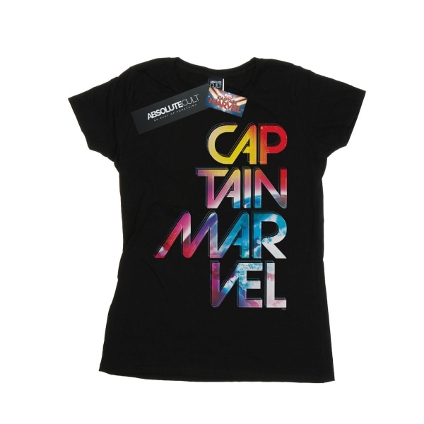Marvel Dam/Dam Captain Marvel Galactic Text Cotton T-Shir Black M