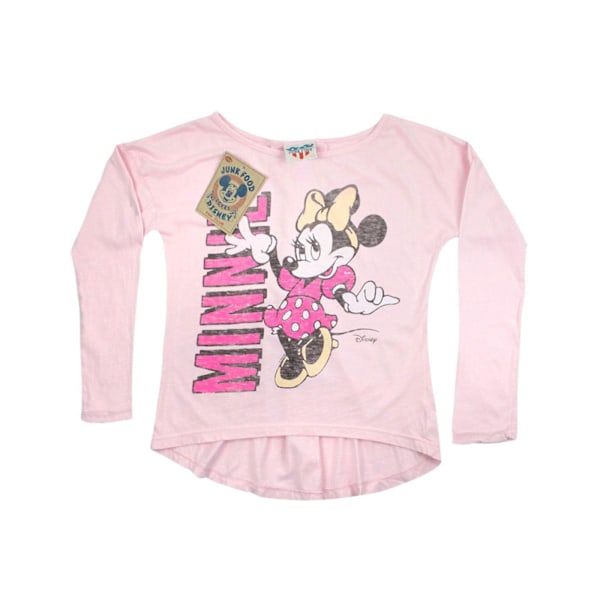 Junk Food Girls Minnie Mouse Disney Långärmad Topp M Rosa Pink M