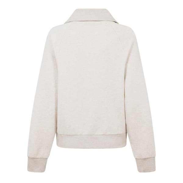 Tommy Hilfiger Dam Curve Classic Script Zip Neck Raglan Oatmilk Heather 10 UK