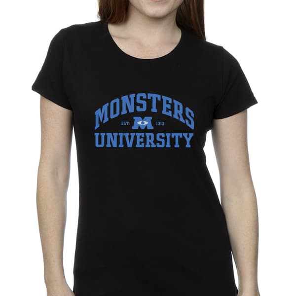 Disney Dam/Dam Monsters University Logotyp Bomulls T-shirt M Black M