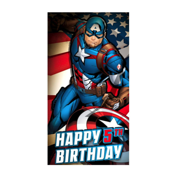 Captain America 5-årsfödelsedagskort (paket med 5) En one size Red/Blue/White One Size