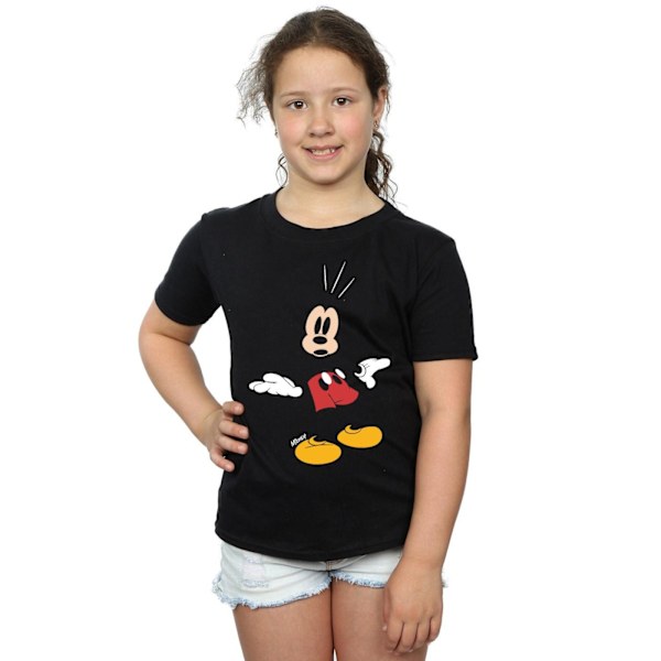 Disney Girls Mickey Mouse Surprised Bomull T-shirt 5-6 År Svart Black 5-6 Years