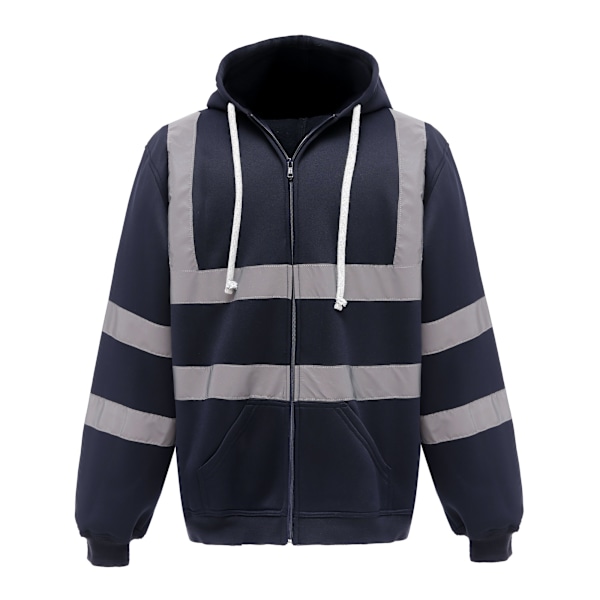 Yoko Hi Vis Full Zip Reflex Arbetshuvtröja 3XL Marin Navy 3XL