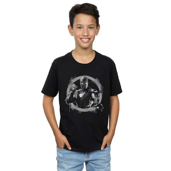 Marvel Pojkar Avengers Endgame Iron Man Nano Gauntlet T-Shirt 7-8 Black 7-8 Years