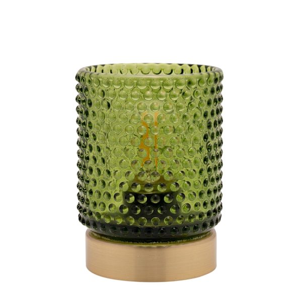 Grön glaskopp med LED-lampa, One Size, Grön Green One Size