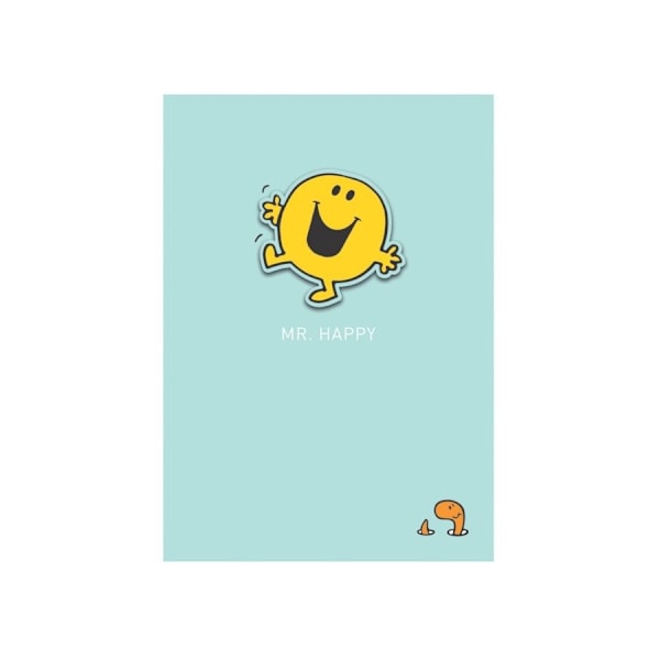 Mr Men Mr Happy Födelsedagskort En Storlek Grön/Gul Green/Yellow One Size