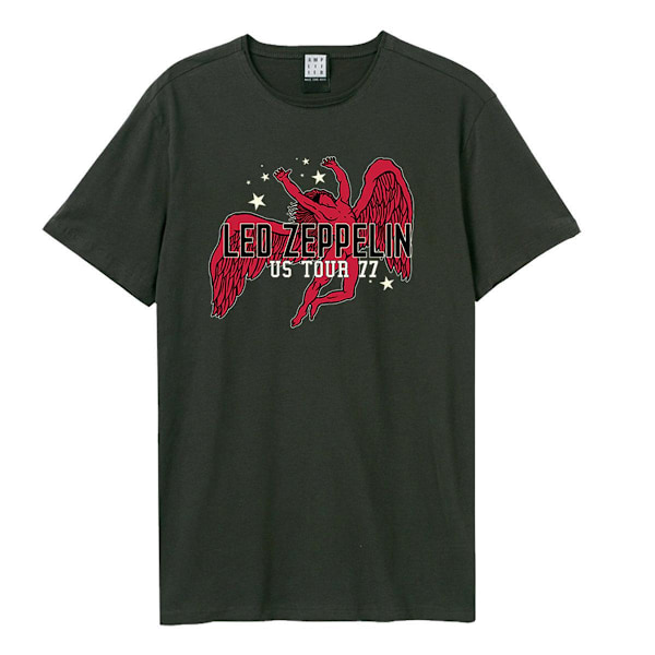 Amplified Unisex Vuxen US Tour 77 Icarus Led Zeppelin T-shirt M Charcoal M