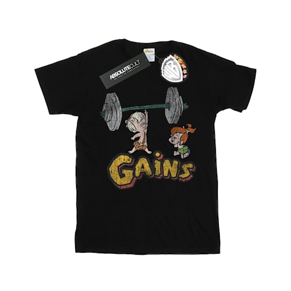 The Flintstones Girls Bam Bam Gains Distressed Cotton T-Shirt 1 Black 12-13 Years