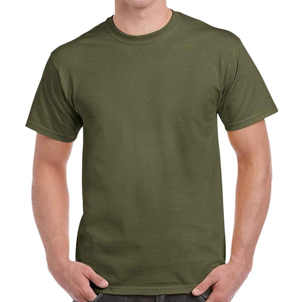 Gildan Herr T-shirt i Tjock Bomull Storlek S Militärgrön Military Green S