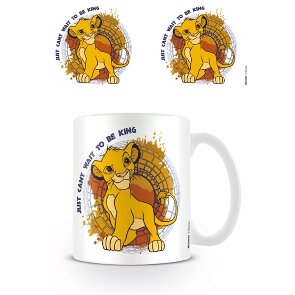 Lejonkungen kan inte vänta på att bli kung Mugg En Storlek Vit/Gul White/Yellow One Size