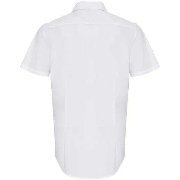 Premier Poplin Stretch Kortärmad Skjorta för Män S Vit White S