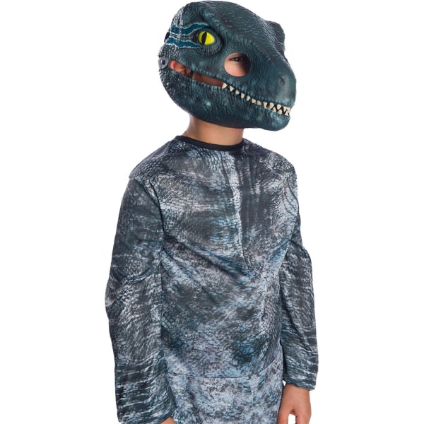Jurassic World Velociraptor Movable käftar Mask One Size Blå Blue One Size